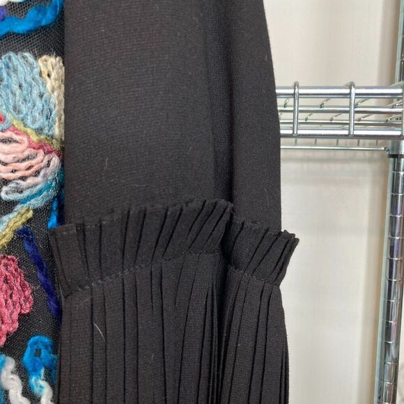 Bianco & Nero Womens Multicolor Embroidered Leaves Top Size 46/XL Artisanal Boho - Picture 6 of 14